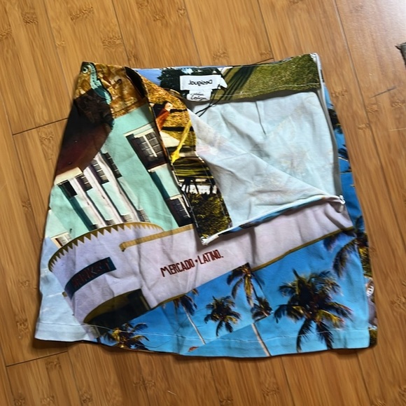 NWOT Desigual x Esteban Cortazar South Beach-print Mini Skirt small - Picture 7 of 9